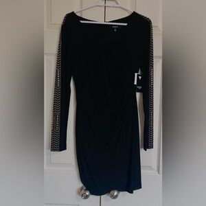 Guess Black Dress with Detailed Sleeves